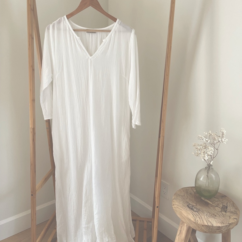 White Cotton Kaftan ~ Tree of Life